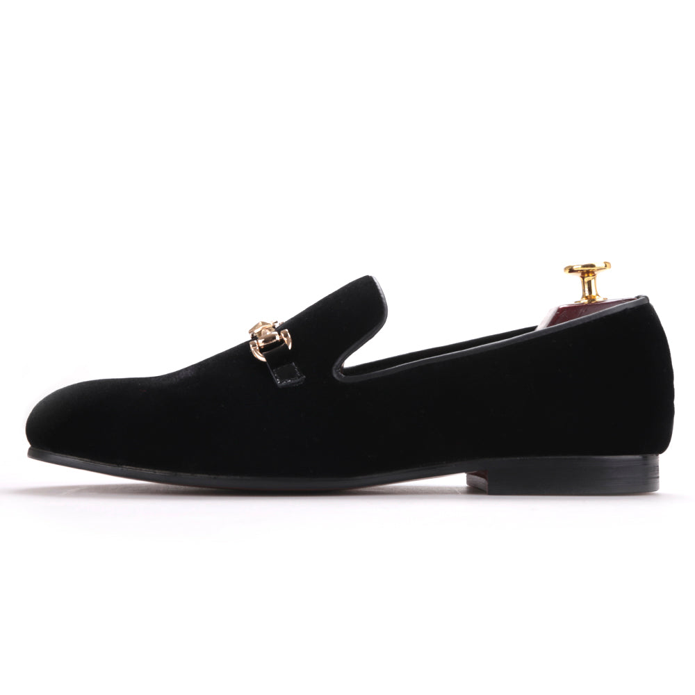 slim fit dress slacks OneDrop Handmade Velvet Men Dress Shoes Pointed Star Metal Buckle Wedding Prom Loafers Black / 11