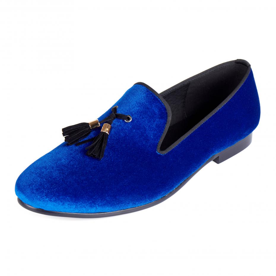 Harpelunde Men Handmade Dress Shoes Slip On Wedding Tassel Blue Velvet Loafers Harpelunde Men Handmade Dress Shoes Slip On Wedding Tassel Blue Velvet Loafers