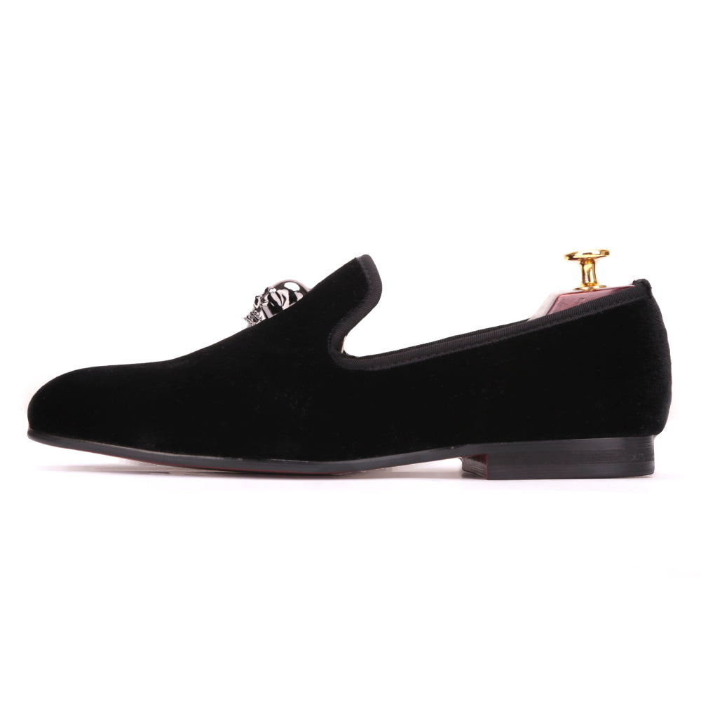 velvet black dress shoes Harpelunde Men Buckle Dress Shoe Velvet Loafer Handmade Smoking Slipper