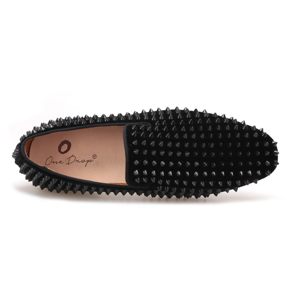 Men’s Black Velvet Print Loafers Men main image 3