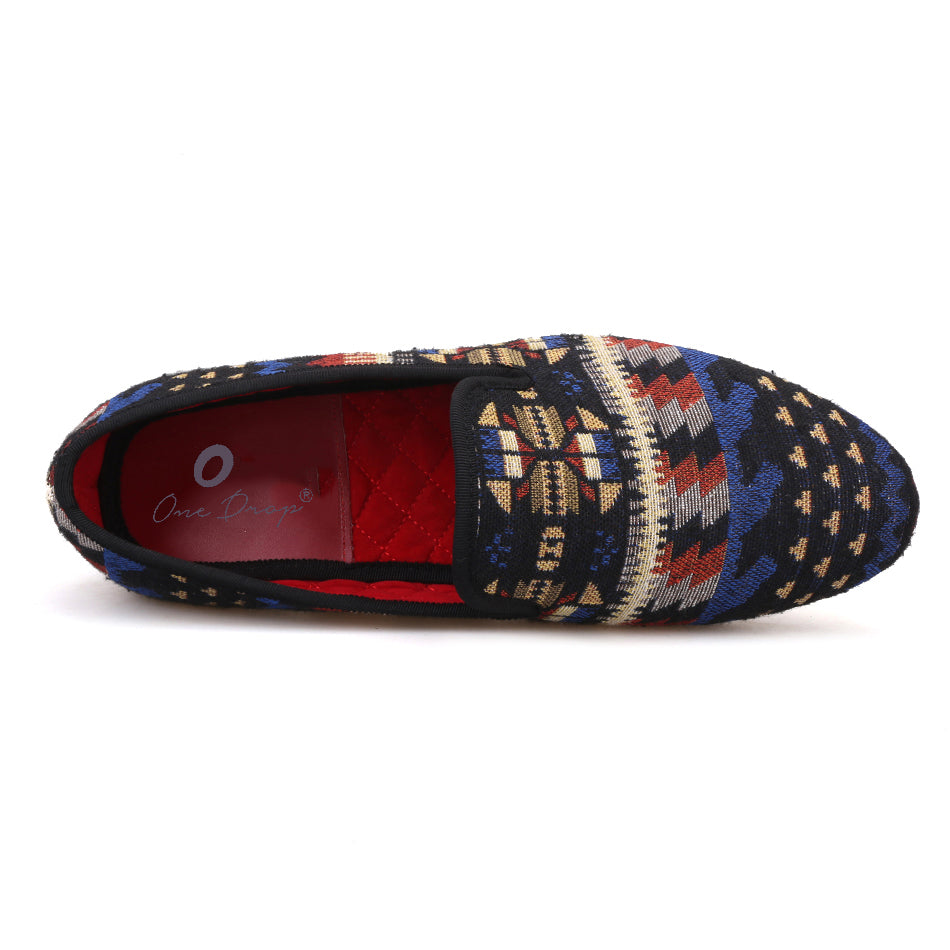 cotton dress shoes OneDrop Handmade Men Cotton Dress Shoes Multi Mixed Colors Knitted Party Wedding Prom Loafers Multi / 6.5