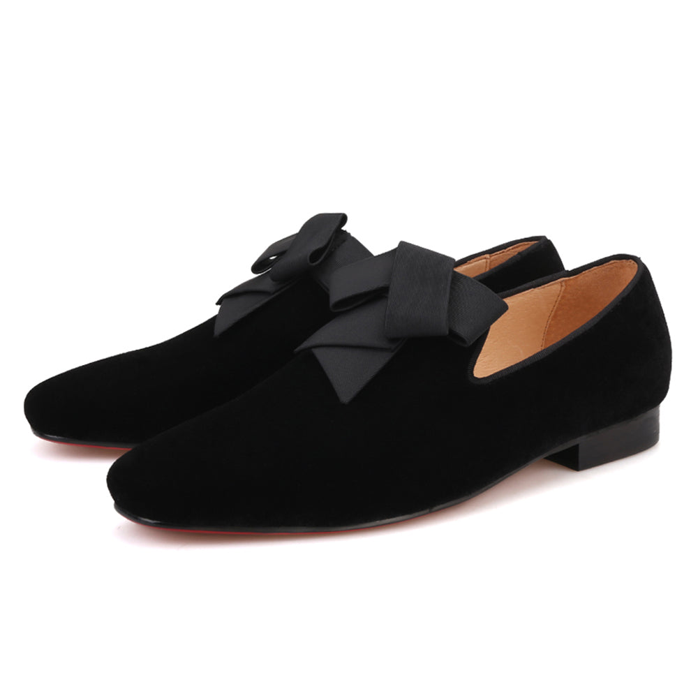 OneDrop Handmade Men Dress Shoes Black Silk Refined Velvet Party Wedding  Prom Loafers