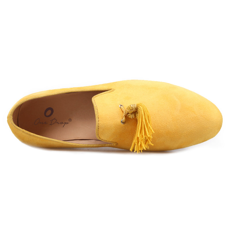 OneDrop Handmade Men Dress Shoes Velvet Party Wedding Prom Loafers Yellow Yellow / 15.5 OneDrop Handmade Men Dress Shoes Velvet Party Wedding Prom Loafers Yellow Yellow / 15.5