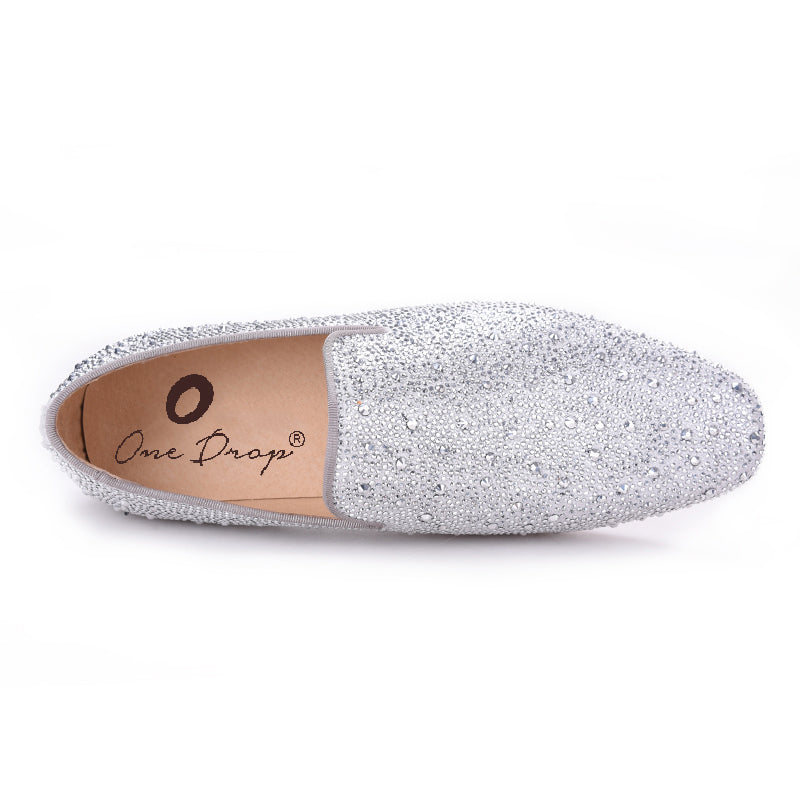 Mens silver discount rhinestone loafers