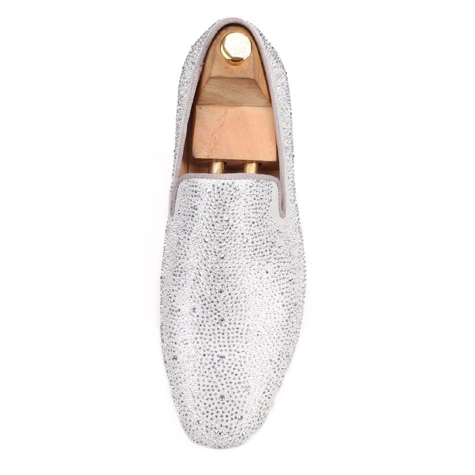 Silver Sparkly Dress Shoes Mens Royal Rhinestone Loafers | Sparkly Flair Silver Sparkly Dress Shoes Mens Royal Rhinestone Loafers | Sparkly Flair