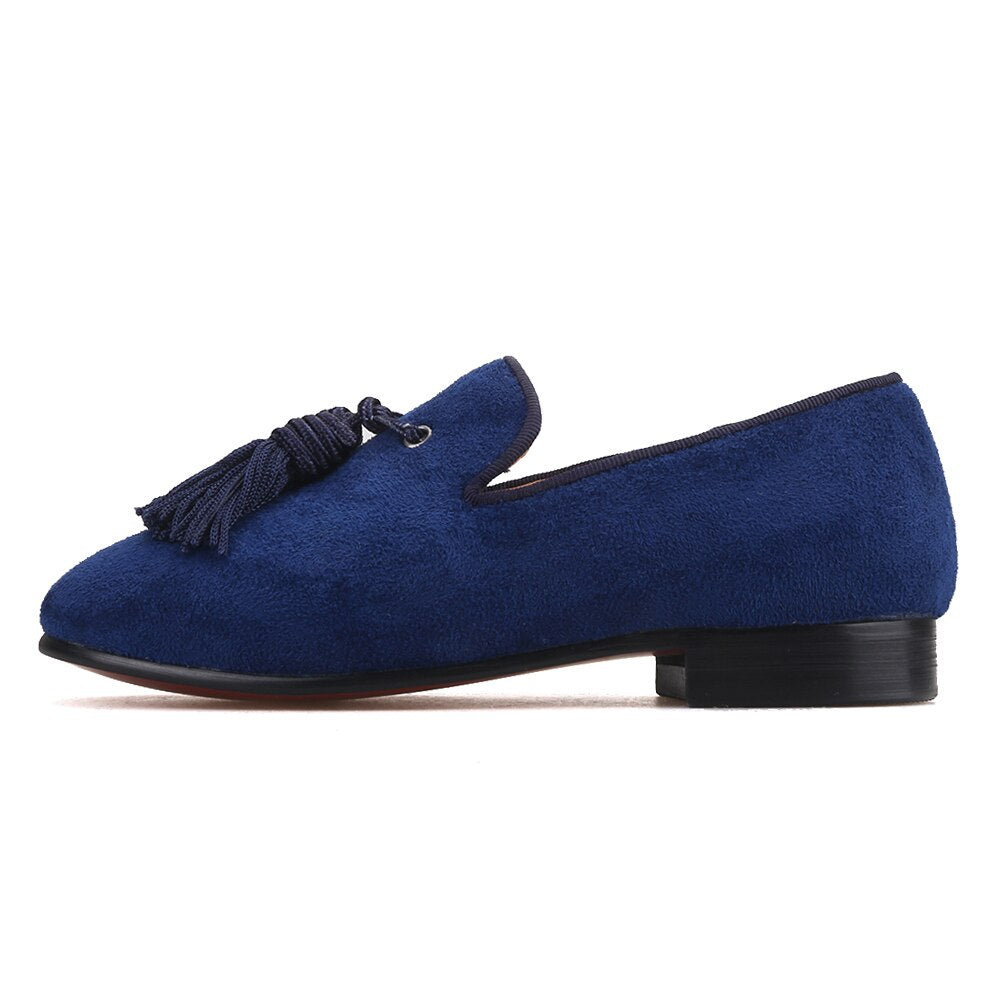 OneDrop Handmade Children Kid Dress Shoes Navy Cow Suede Tassel Party Wedding Prom Red Bottom Loafers Navy Blue / 12 OneDrop Handmade Children Kid Dress Shoes Navy Cow Suede Tassel Party Wedding Prom Red Bottom Loafers Navy Blue / 12