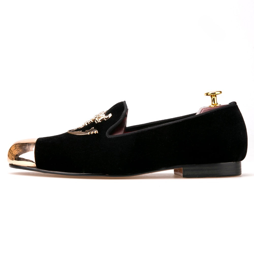 slim fit dress slacks Piel Cuero Hand-Woven Black Leather Loafers main image 1