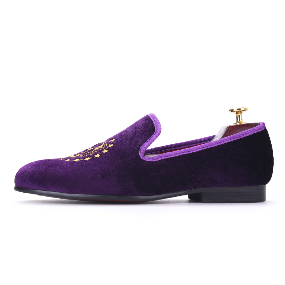 purple and gold dress shoes Purple and Gold Glitter Kid Sneakers 8.5C main image 1