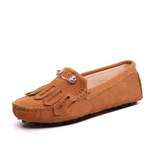 MIYAGINA Leather Women Comfortable Flats Loafers Driving Shoes