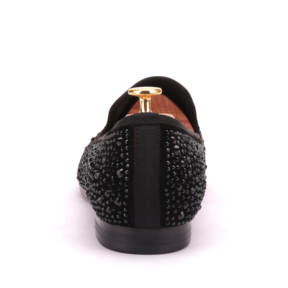OneDrop Handmade Men Dress Shoes Suede Rhinestone Crystal Slippers Prom Wedding Party Loafers Black / 6.5 OneDrop Handmade Men Dress Shoes Suede Rhinestone Crystal Slippers Prom Wedding Party Loafers Black / 6.5