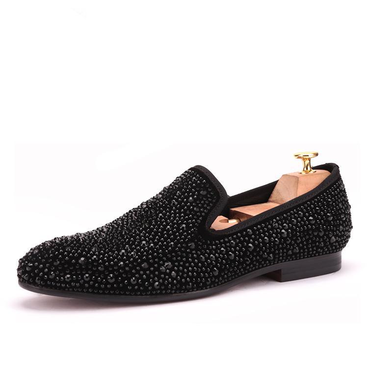 OneDrop Handmade Men Dress Shoes Suede Rhinestone Crystal Slippers Prom Wedding Party Loafers OneDrop Handmade Men Dress Shoes Suede Rhinestone Crystal Slippers Prom Wedding Party Loafers