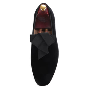 OneDrop Handmade Men Dress Shoes Black Silk Refined Velvet Party Wedding Prom Loafers