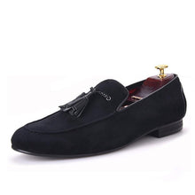 OneDrop Handmade Cotton Men Dress Shoes Leather Tassels Wedding Party Prom Loafers