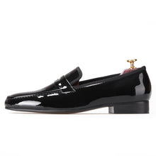 OneDrop Black Patent Leather Handmade Men Party Wedding Banquet Prom Loafers
