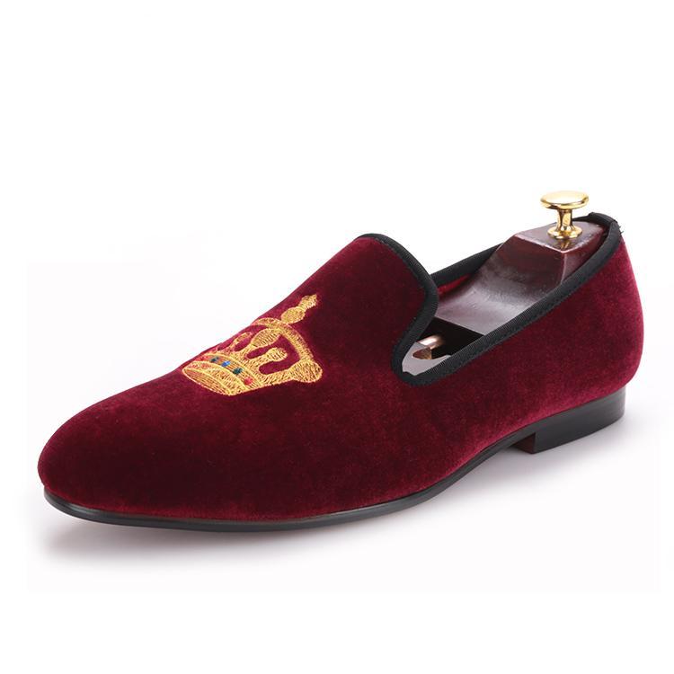 Red Velvet Burgundy Mens Wedding Shoes Men Dress Shoes-MSD-ALL21