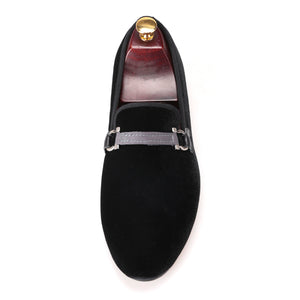 OneDrop Handmade Fabric Buckle Men Dress Shoes Velvet Party Wedding Prom Loafers