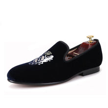 OneDrop Handmade Embroidery Men Velvet Dress Shoes Wedding Party Prom Loafers