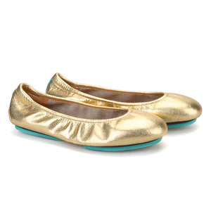 OneDrop Handmade Gold Silver Cow Leather Women Loafers Foldable Ballet Leather Outsole Breathable Cowhide Lining