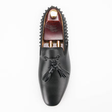 OneDrop Handmade Men Dress Shoes Leather Vamp Spikes Leather Tassels Suede Spikes Wedding Party Prom Loafers