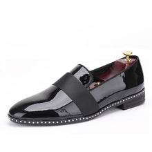 OneDrop Handmade Men Dress Shoes Black Buckle Patent Leather Party Wedding Prom Loafers