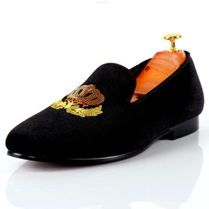 Harpelunde Velvet Loafer Men Flats Handmade Embroidered Casual Shoes