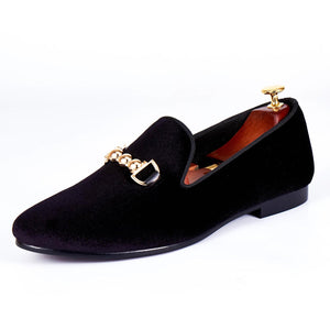 Harpelunde Formal Buckle Strap Wedding Shoes Men Red Velvet Loafers Red / 13