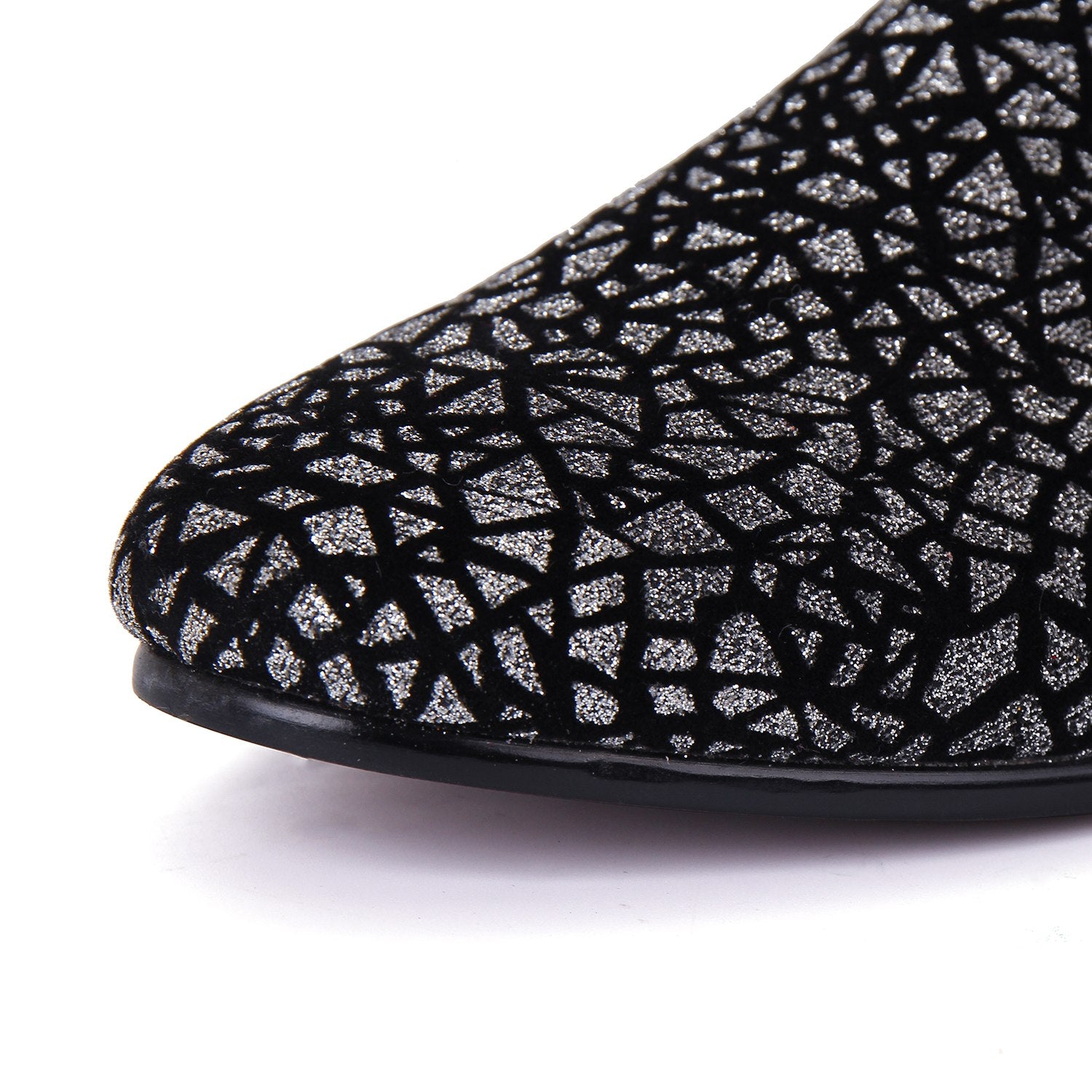 Harpelunde Men Dress Shoes Silver Glitter Velvet Loafers Silver / 13 Harpelunde Men Dress Shoes Silver Glitter Velvet Loafers Silver / 13
