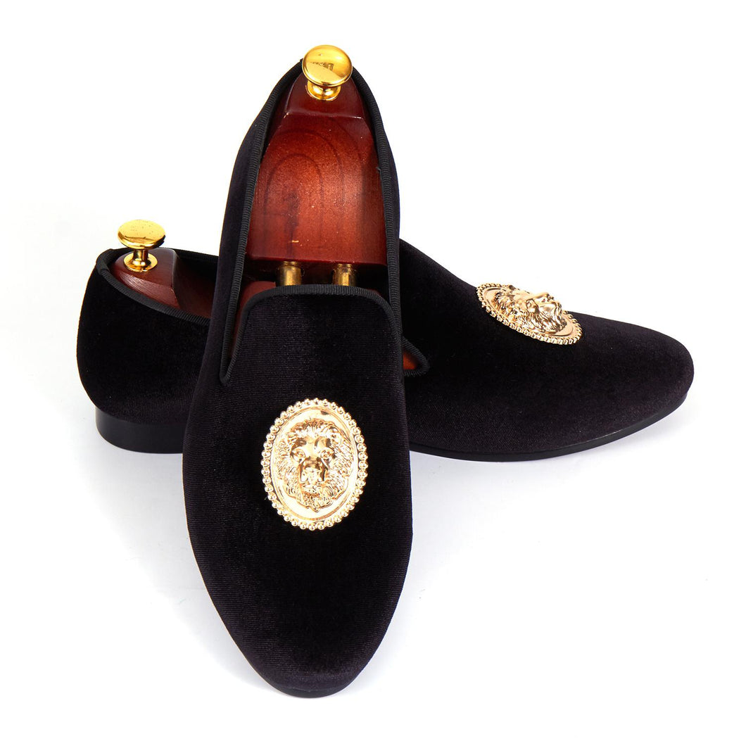 Harpelunde Men Animal Buckle Dress Velvet Loafer Prince Albert Slipper