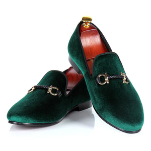 Harpelunde Men Flats Buckle Strap Casual Shoes Velvet Loafer Slippers