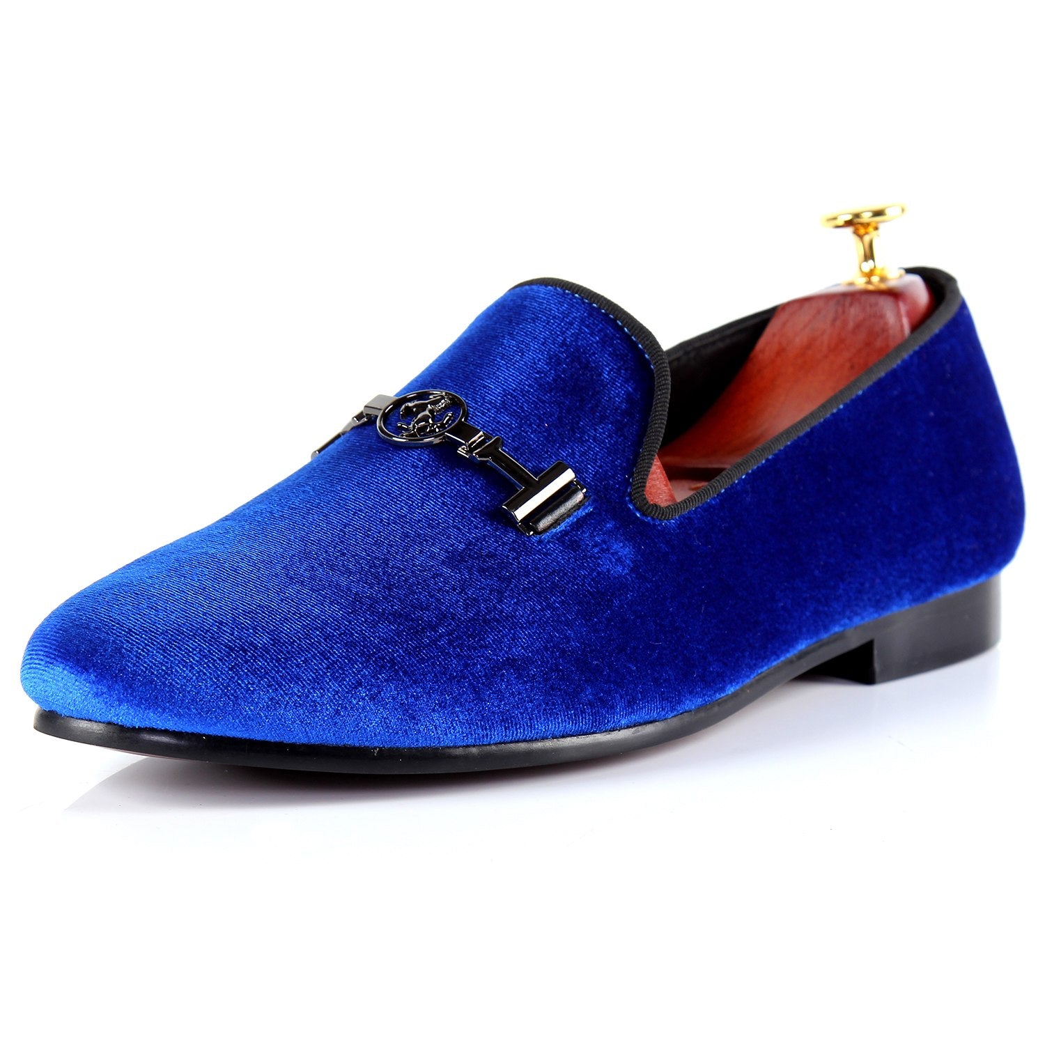 Harpelunde Men Formal Shoes Horsebit Wedding Burgundy Velvet Loafers Blue / 13
