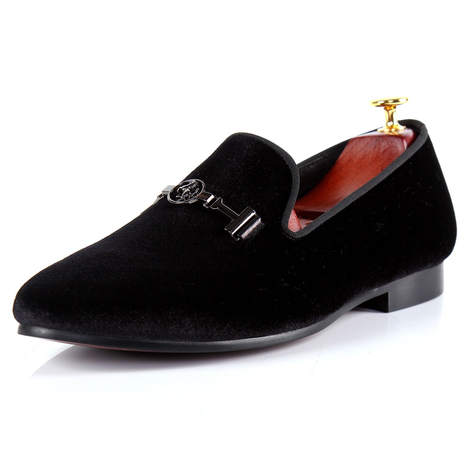 After Midnight Men's Raised Baroque Velvet Dress Loafers Shoes