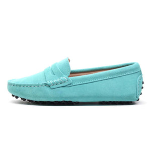 MIYAGINA Women Leather Loafers Flats Moccasins Driving Shoes