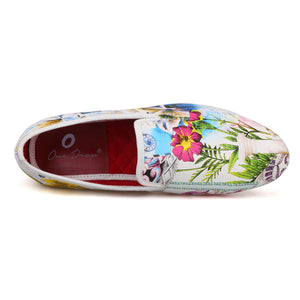 Men OneDrop Handmade Dress Shoes Flowers Print Slipper Wedding Party Prom Loafers