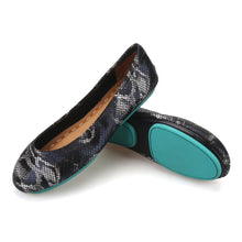 OneDrop Handmade Navy Snake Embossed Leather Women Foldable Ballet Casual Shoes Breathable Cowhide Lining Women Flat