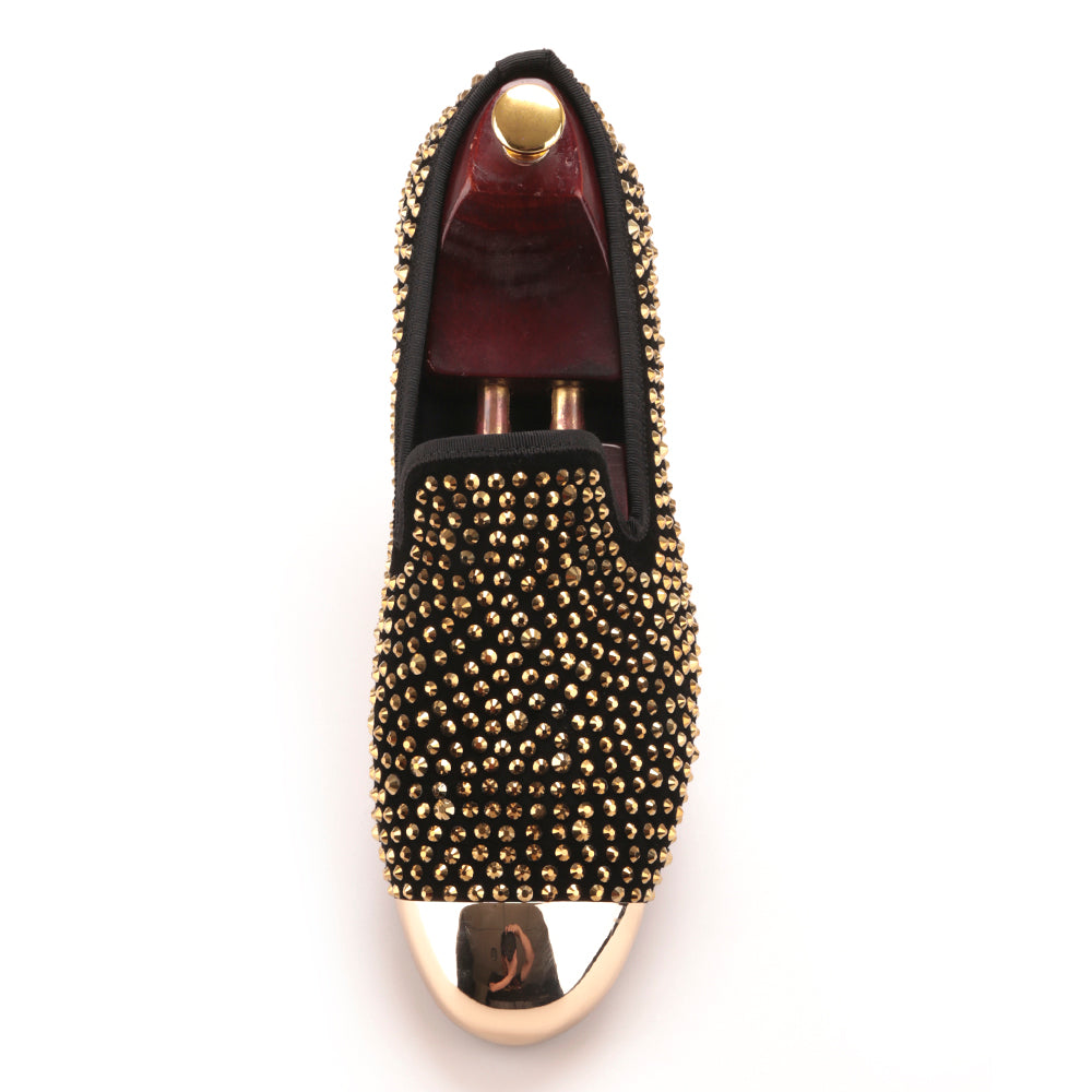 gold toe dress shoes Lady Couture Fever Rhinestone Flats, Gold,11, Women's