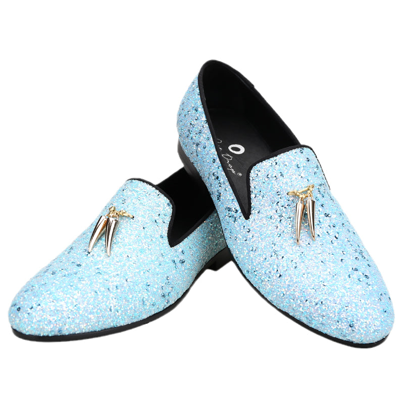 OneDrop Men Sky Blue Handmade Leather Prom Party And Wedding Dress Shoes Loafers Metal Tassels Sky Blue / 4.5 OneDrop Men Sky Blue Handmade Leather Prom Party And Wedding Dress Shoes Loafers Metal Tassels Sky Blue / 4.5