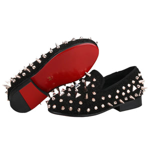 Rose gold spiked loafers mens sales