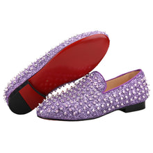 OneDrop Kid Handmade Purple Lavender Spikes Children Shoes Toddler And Big Kids Wedding Birthday Prom Loafers