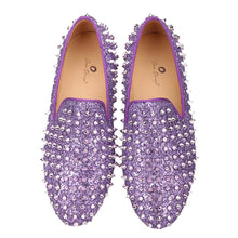 OneDrop Kid Handmade Purple Lavender Spikes Children Shoes Toddler And Big Kids Wedding Birthday Prom Loafers