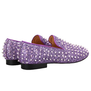 OneDrop Kid Handmade Purple Lavender Spikes Children Shoes Toddler And Big Kids Wedding Birthday Prom Loafers