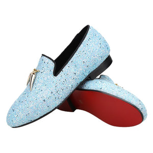 OneDrop Children Sky Blue Handmade Kid Leather Prom Birthday Party And Wedding Dress Shoes Loafers Metal Tassels OneDrop Children Sky Blue Handmade Kid Leather Prom Birthday Party And Wedding Dress Shoes Loafers Metal Tassels