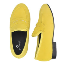 OneDrop Yellow Velvet Children Handmade Kid Penny Loafers Red Outsole Birthday Wedding Party Prom Shoes