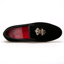 OneDrop Handmade Bees Indian Silk Embroidery Men Dress Shoes Velvet Wedding Prom Party Loafers