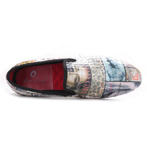 OneDrop Handmade Graffiti Cotton Fabric Men Red Cotton Insole Party Wedding Prom Loafers