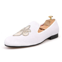 OneDrop Men Dress Shoes Crystal Rhinestone Handmade Velvet Wedding Party Prom Loafers