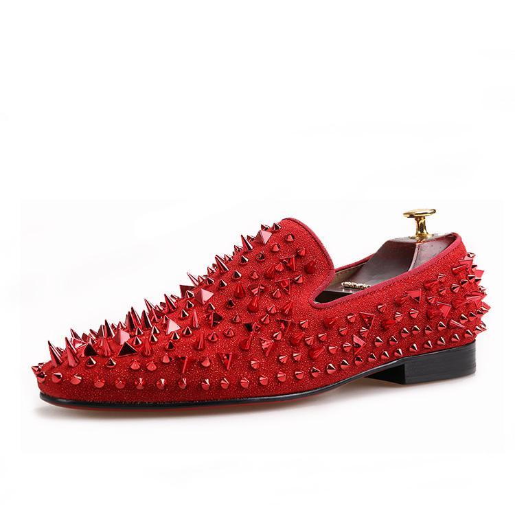 Red prom top shoes with spikes