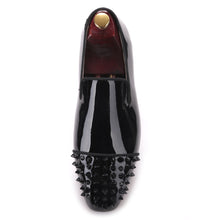 OneDrop Handmade Black Patent Leather Men Dress Shoes Rivet Spikes Prom Wedding Party Loafers