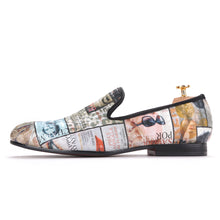OneDrop Handmade Graffiti Cotton Fabric Men Red Cotton Insole Party Wedding Prom Loafers