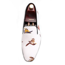 OneDrop Handmade Men Dress Shoes Bird Printing Party Wedding Banquet Prom Loafers