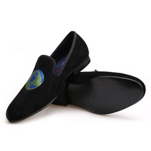OneDrop Handmade Men Smoking Slippers Peace Velvet Embroidery Party Wedding Prom Loafers